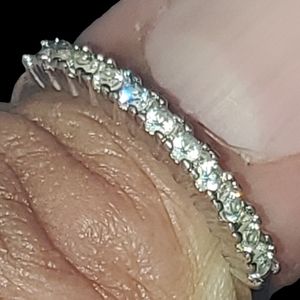 Moissanite Semi Eternity Band 925 Silver